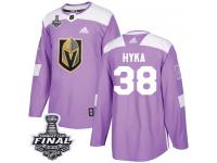 Men's Adidas Vegas Golden Knights #38 Tomas Hyka Purple Authentic Fights Cancer Practice 2018 Stanley Cup Final NHL Jersey