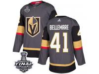 Men's Adidas Vegas Golden Knights #41 Pierre-Edouard Bellemare Gray Home Authentic 2018 Stanley Cup Final NHL Jersey