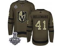 Men's Adidas Vegas Golden Knights #41 Pierre-Edouard Bellemare Green Authentic Salute to Service 2018 Stanley Cup Final NHL Jersey