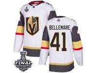 Men's Adidas Vegas Golden Knights #41 Pierre-Edouard Bellemare White Away Authentic 2018 Stanley Cup Final NHL Jersey