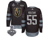 Men's Adidas Vegas Golden Knights #55 Keegan Kolesar Black Authentic 2018 Stanley Cup Final 1917-2017 100th Anniversary NHL Jersey