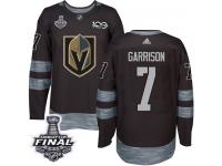 Men's Adidas Vegas Golden Knights #7 Jason Garrison Black Authentic 2018 Stanley Cup Final 1917-2017 100th Anniversary NHL Jersey