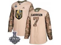 Men's Adidas Vegas Golden Knights #7 Jason Garrison Camo Authentic Veterans Day Practice 2018 Stanley Cup Final NHL Jersey