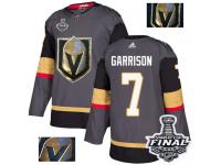 Men's Adidas Vegas Golden Knights #7 Jason Garrison Gray Authentic Fashion Gold 2018 Stanley Cup Final NHL Jersey