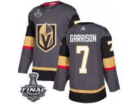 Men's Adidas Vegas Golden Knights #7 Jason Garrison Gray Home Premier 2018 Stanley Cup Final NHL Jersey