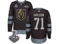 Men's Adidas Vegas Golden Knights #71 William Karlsson Black Authentic 2018 Stanley Cup Final 1917-2017 100th Anniversary NHL Jersey