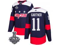 Men's Adidas Washington Capitals #11 Mike Gartner Navy Blue Authentic 2018 Stadium Series 2018 Stanley Cup Final NHL Jersey