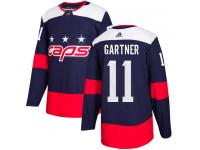 Men's Adidas Washington Capitals #11 Mike Gartner Navy Blue Authentic 2018 Stadium Series NHL Jersey
