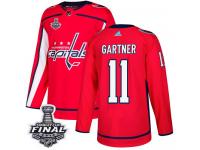 Men's Adidas Washington Capitals #11 Mike Gartner Red Home Authentic 2018 Stanley Cup Final NHL Jersey