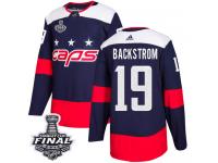Men's Adidas Washington Capitals #19 Nicklas Backstrom Navy Blue Authentic 2018 Stadium Series 2018 Stanley Cup Final NHL Jersey