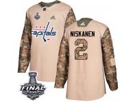 Men's Adidas Washington Capitals #2 Matt Niskanen Camo Authentic Veterans Day Practice 2018 Stanley Cup Final NHL Jersey