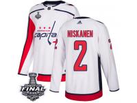 Men's Adidas Washington Capitals #2 Matt Niskanen White Away Authentic 2018 Stanley Cup Final NHL Jersey