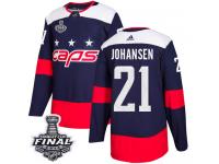 Men's Adidas Washington Capitals #21 Lucas Johansen Navy Blue Authentic 2018 Stadium Series 2018 Stanley Cup Final NHL Jersey