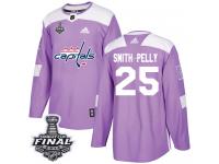 Men's Adidas Washington Capitals #25 Devante Smith-Pelly Purple Authentic Fights Cancer Practice 2018 Stanley Cup Final NHL Jersey