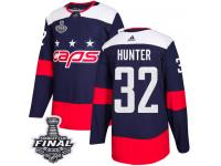 Men's Adidas Washington Capitals #32 Dale Hunter Navy Blue Authentic 2018 Stadium Series 2018 Stanley Cup Final NHL Jersey