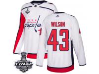 Men's Adidas Washington Capitals #43 Tom Wilson White Away Authentic 2018 Stanley Cup Final NHL Jersey