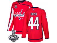 Men's Adidas Washington Capitals #44 Brooks Orpik Red Home Authentic 2018 Stanley Cup Final NHL Jersey