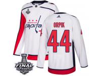 Men's Adidas Washington Capitals #44 Brooks Orpik White Away Authentic 2018 Stanley Cup Final NHL Jersey