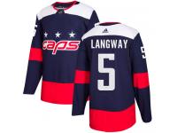 Men's Adidas Washington Capitals #5 Rod Langway Navy Blue Authentic 2018 Stadium Series NHL Jersey