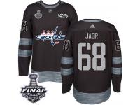 Men's Adidas Washington Capitals #68 Jaromir Jagr Black Authentic 2018 Stanley Cup Final 1917-2017 100th Anniversary NHL Jersey