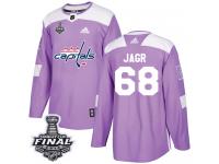 Men's Adidas Washington Capitals #68 Jaromir Jagr Purple Authentic Fights Cancer Practice 2018 Stanley Cup Final NHL Jersey