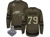 Men's Adidas Washington Capitals #79 Nathan Walker Green Authentic Salute to Service 2018 Stanley Cup Final NHL Jersey