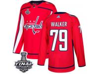 Men's Adidas Washington Capitals #79 Nathan Walker Red Home Authentic 2018 Stanley Cup Final NHL Jersey