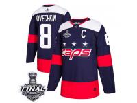 Men's Adidas Washington Capitals #8 Alex Ovechkin Navy Blue Authentic 2018 Stadium Series 2018 Stanley Cup Final NHL Jersey