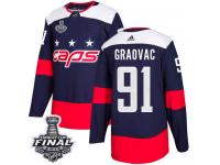 Men's Adidas Washington Capitals #91 Tyler Graovac Navy Blue Authentic 2018 Stadium Series 2018 Stanley Cup Final NHL Jersey