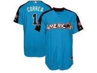 Men's American League Carlos Correa Majestic Blue 2017 MLB All-Star Game Authentic Home Run Derby Jersey