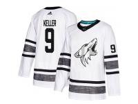 Men's Arizona Coyotes #9 Clayton Keller Adidas White Authentic 2019 All-Star NHL Jersey