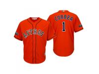 Men's Astros 2018 Postseason Alternate Orange Carlos Correa Cool Base Jersey