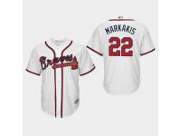 Men's Atlanta Braves #22 White Nick Markakis Majestic Home Official 2019 Cool Base Jersey