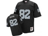 Men's Authentic Al Davis #82 Mitchell and Ness Black Home Jersey - NFL Oakland Raiders Throwback