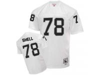 Men's Authentic Art Shell #78 Mitchell and Ness White Road Jersey - NFL Oakland Raiders Throwback