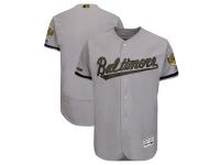 Men's Baltimore Orioles Majestic Gray 2018 Memorial Day Authentic Collection Flex Base Team Jersey
