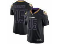 Men's Baltimore Ravens #15 Marquise Brown Limited Lights Out Black Rush Football Jersey