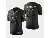 Men's Baltimore Ravens #29 Earl Thomas III Golden Edition Vapor Untouchable Limited Jersey - Black