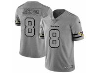 Men's Baltimore Ravens #8 Lamar Jackson Limited Gray Team Logo Gridiron Football Jersey