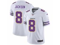 Men's Baltimore Ravens #8 Lamar Jackson White Team Logo Cool Edition Jersey