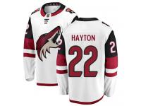 Men's Barrett Hayton Breakaway White Away NHL Jersey Arizona Coyotes #22