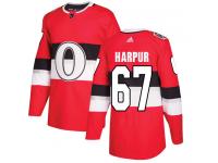 Men's Ben Harpur Authentic Red Adidas Jersey NHL Ottawa Senators #67 2017 100 Classic