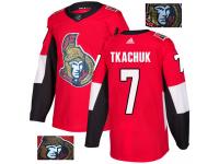 Men's Brady Tkachuk Authentic Red Adidas Jersey NHL Ottawa Senators #7 Fashion Gold