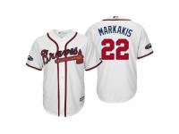 Men's Braves 2018 Postseason Home White Nick Markakis Cool Base Jersey