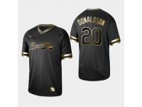 Men's Braves 2019 Black Golden Edition Josh Donaldson V-Neck Stitched Jersey