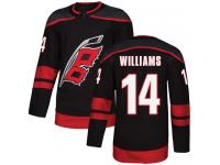 Men's Carolina Hurricanes #14 Justin Williams Black Alternate Authentic Hockey Jersey