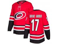 Men's Carolina Hurricanes #17 Rod Brind'Amour Red Home Authentic Hockey Jersey