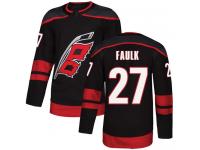 Men's Carolina Hurricanes #27 Justin Faulk Black Alternate Authentic Hockey Jersey