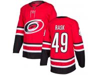Men's Carolina Hurricanes #49 Victor Rask Red Home Authentic Hockey Jersey
