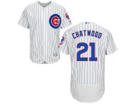 Men's Chicago Cubs #21 Tyler Chatwood Majestic Home White-Royal Flex Base Authentic Collection Jersey